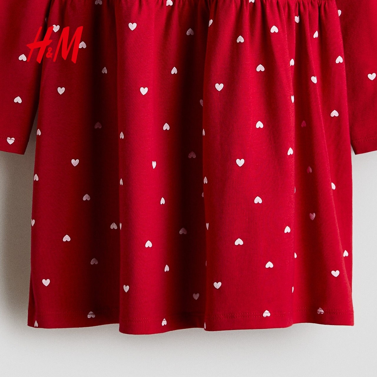 HM童装儿童女童红色裙子冬季马年拜年服新年印花裙1245392,淘宝优惠券,粉丝福利购,淘宝优惠卷