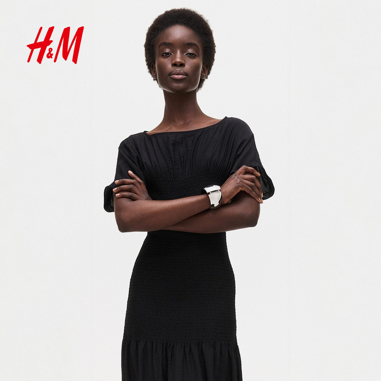 HM2026春季新款女装缩褶连衣裙1322337,淘宝优惠券,粉丝福利购,淘宝优惠卷