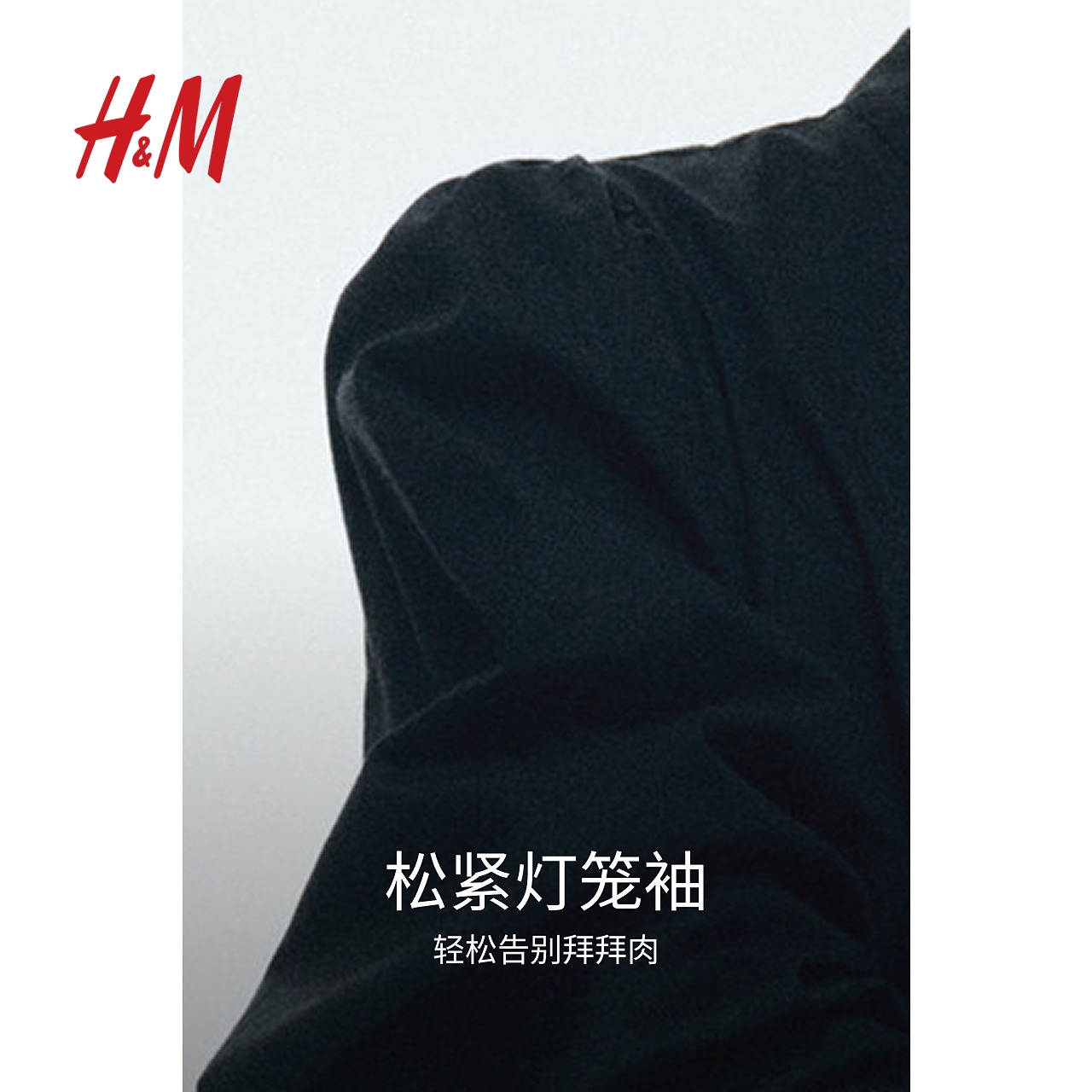 HM女装连衣裙2025秋季新款束腰配腰带灯笼袖泡泡下摆A字裙1272211 - 图0