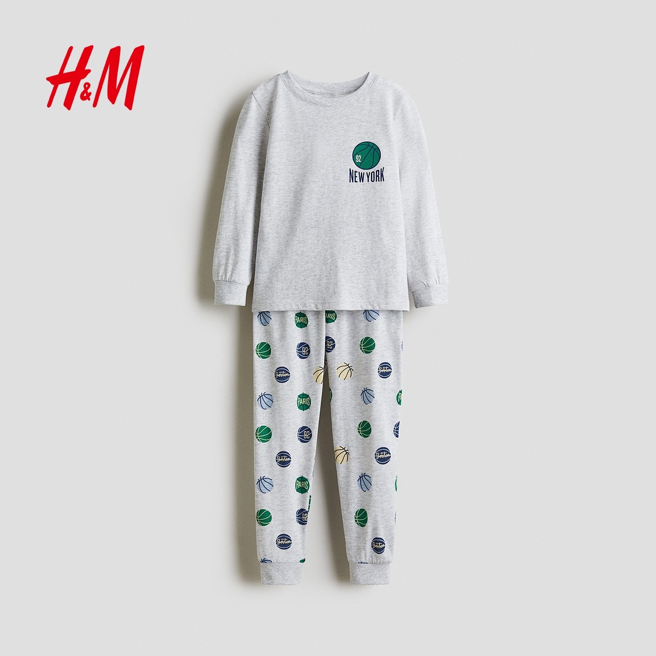 HM冬季童装儿童男童印花汗布睡衣套装1234973,淘宝优惠券,粉丝福利购,淘宝优惠卷