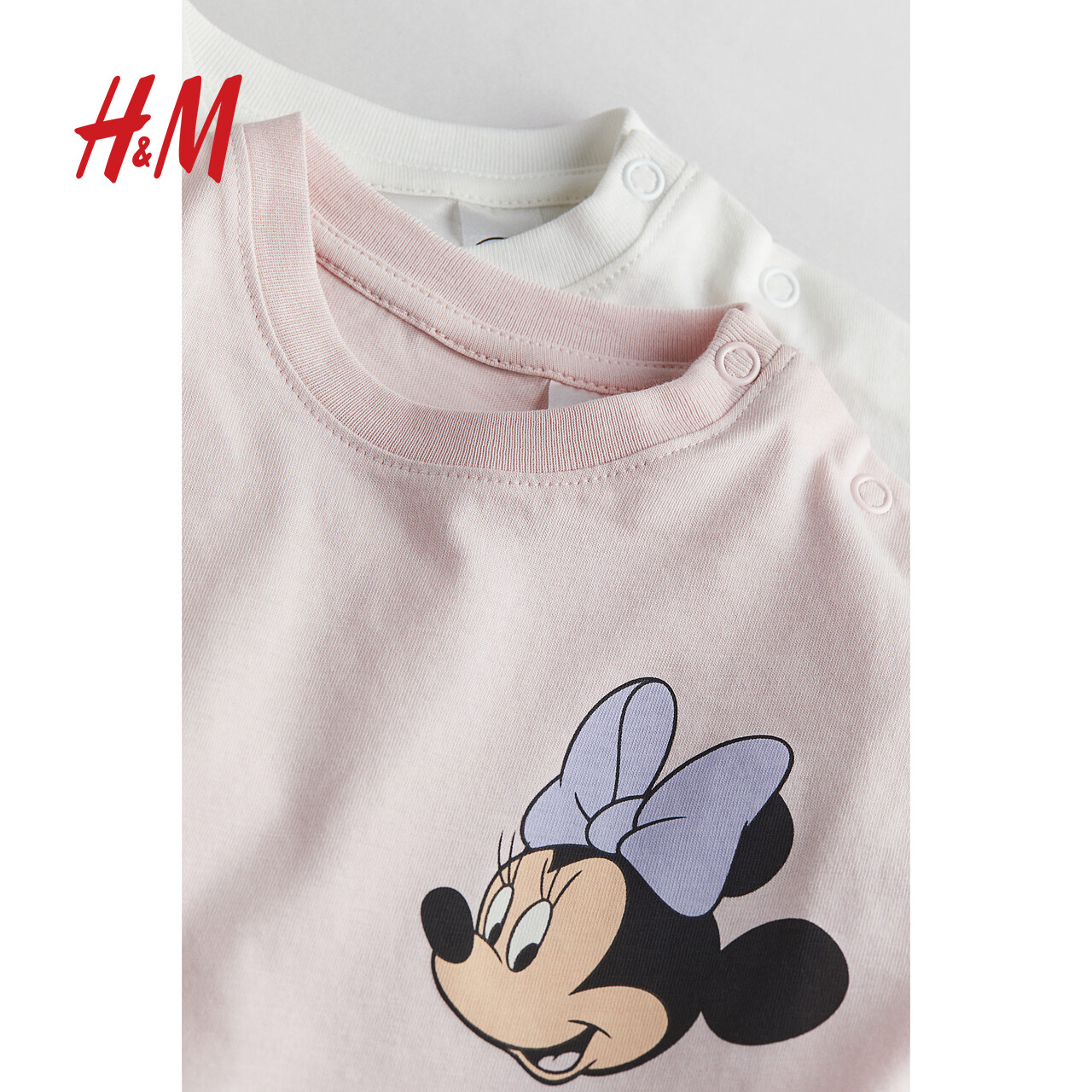 【迪士尼系列】HM童装女婴T恤2件装秋季新品印花短袖1225717 - 图0