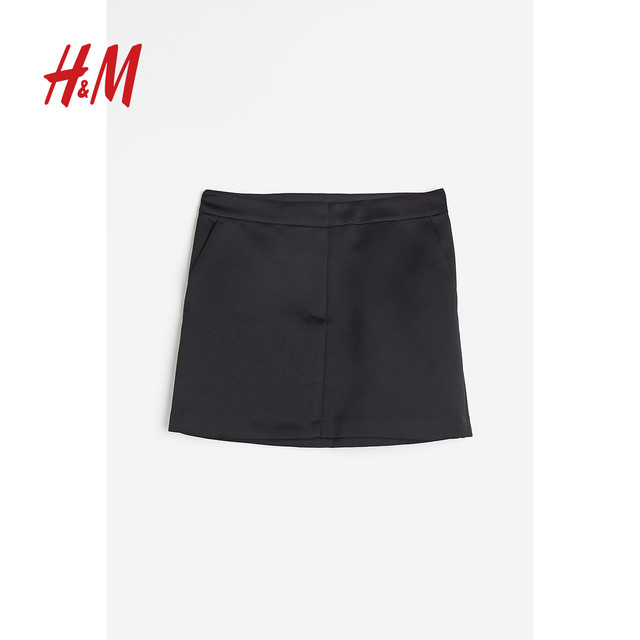 HM women's skirt autumn American hot slim fit chic woven mini skirt 1191221