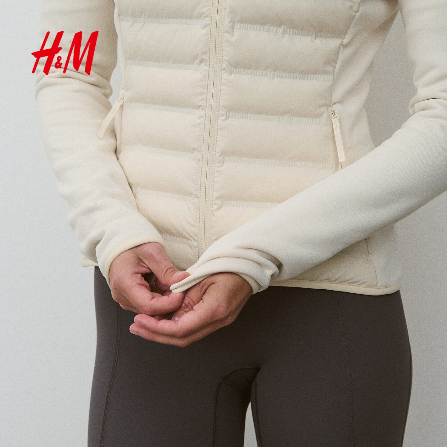 【H&M MOVE ThermoMove™】女装运动棉服健身复合排骨外套1283775,淘宝优惠券,粉丝福利购,淘宝优惠卷