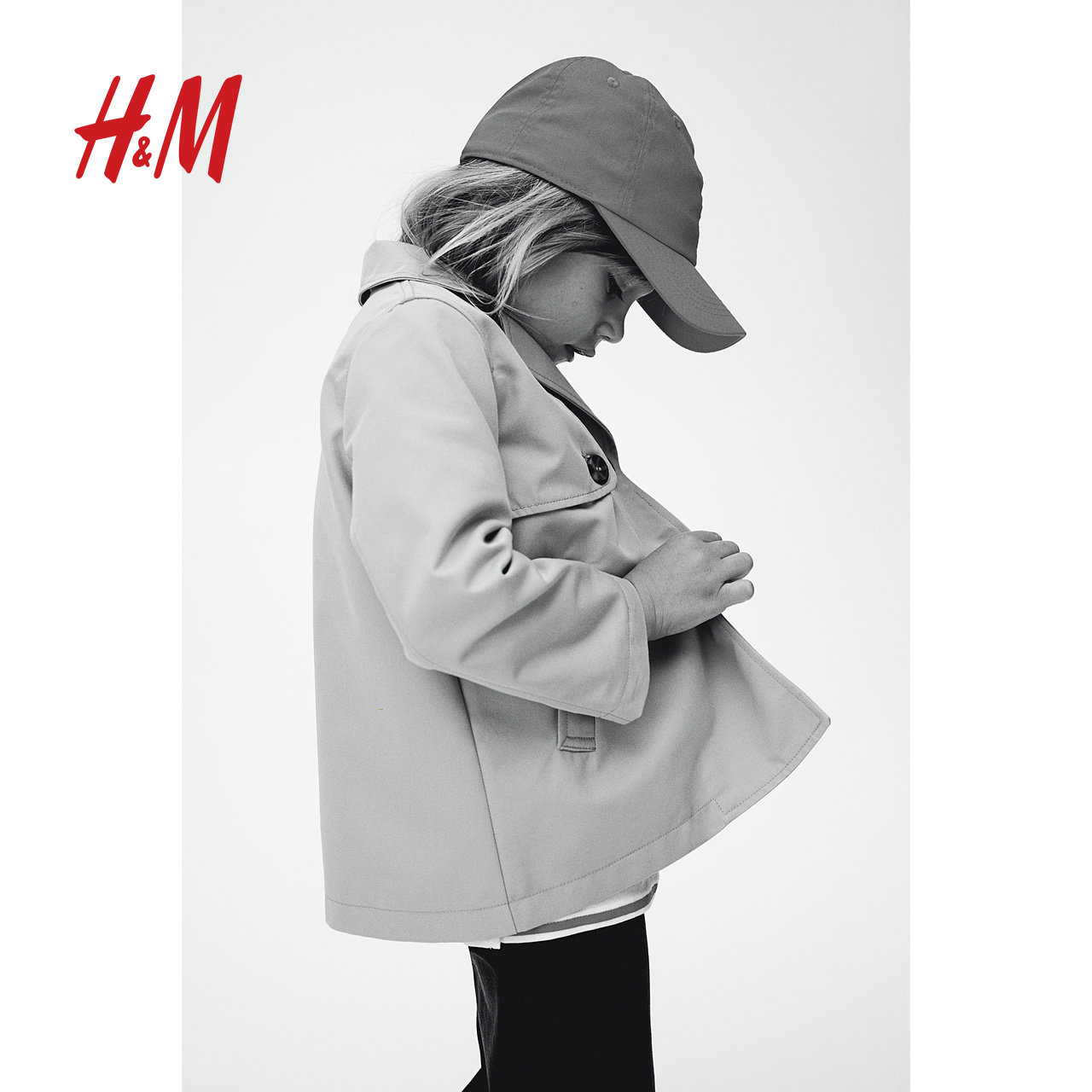 HM童装儿童女童外套冬季短风衣双排扣斜纹驳领夹克1236923,淘宝优惠券,粉丝福利购,淘宝优惠卷