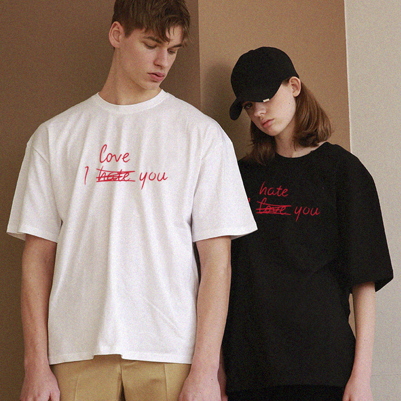 四月夕原创设计英文字母印花潮t恤 四月夕T恤