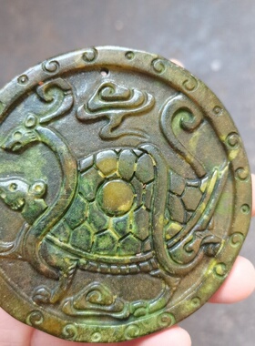 古玩玉器老玉四大神兽朱雀玄武青龙白虎挂件仿古玉石瑞兽牌子玉璧
