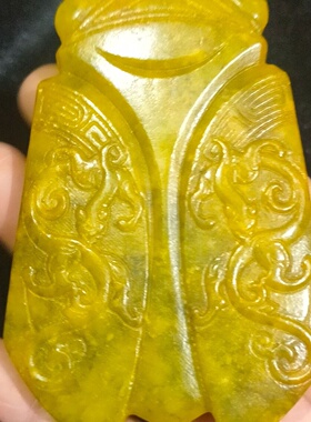 大量批发直播供货仿古做旧工艺品岫玉雕刻玉蝉手把件知了挂件