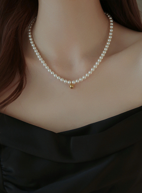 饰悟小金珠珍珠毛衣链女高级感