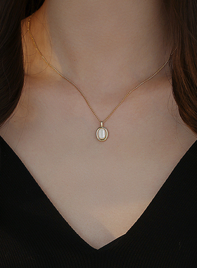 饰悟银饰母贝法式复古锁骨链女