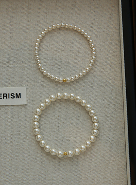 饰悟珍珠手链女款高级感正圆叠戴
