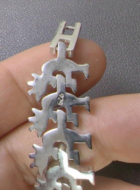 美国回流vintage中古印第安纳瓦霍925纯银KOKOPELLI雨神坦克手链