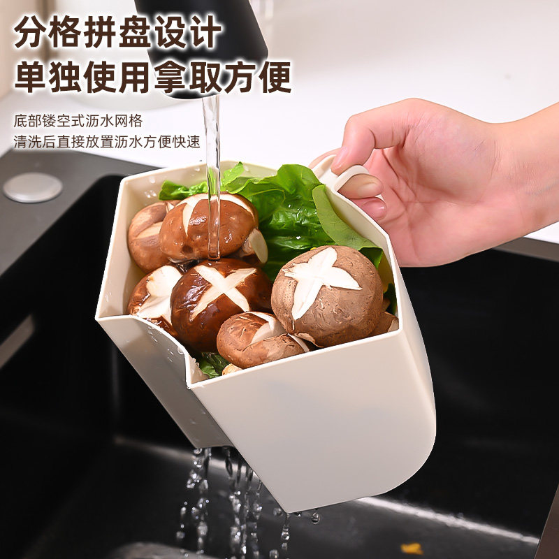 火锅蔬菜拼盘家用分格塑料叠层水果洗菜篮沥水篮沥水火锅食材拼盆,淘宝优惠券,粉丝福利购,淘宝优惠卷