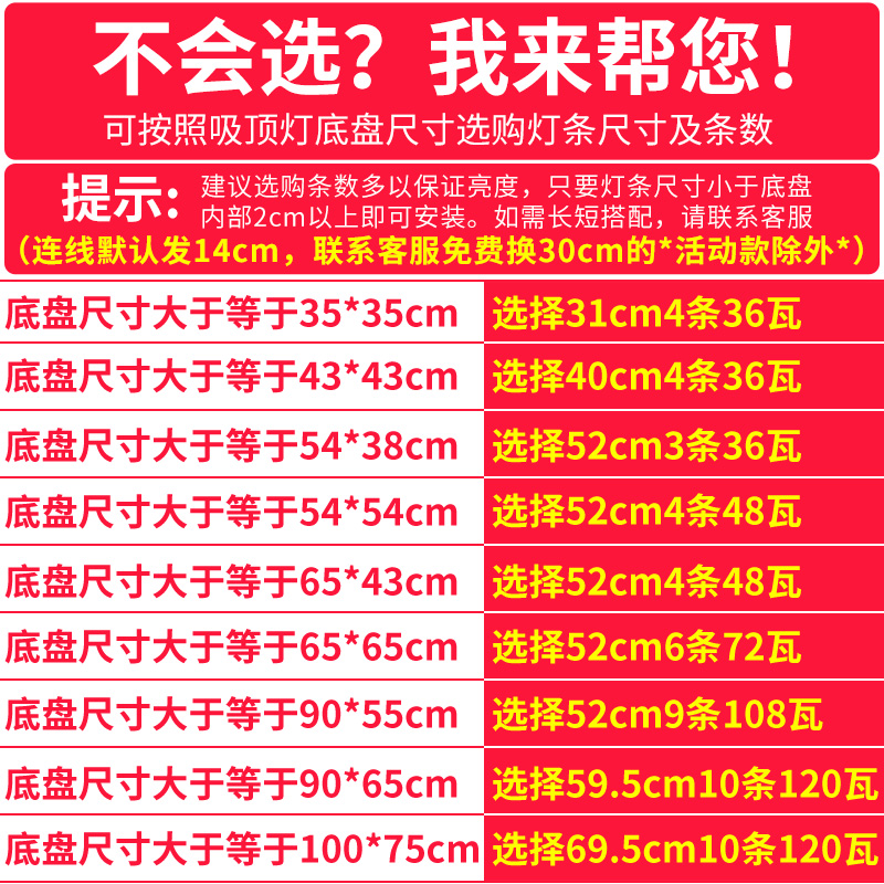 灯带led灯条长条客厅灯改装光源卧室吸顶灯替换灯带超亮灯盘灯芯