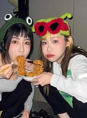 痞幼同款，毛绒搞怪眼镜