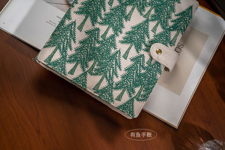 A4B5活页布艺面本文艺复古刺绣森林手账本子手工随身记事本 - 图2