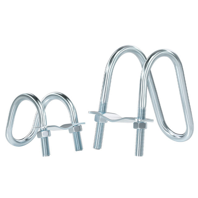 Galvanized cross pipe fastener steel pipe connections hug U-shaped bolt scaffolding fixture clamp double U screw