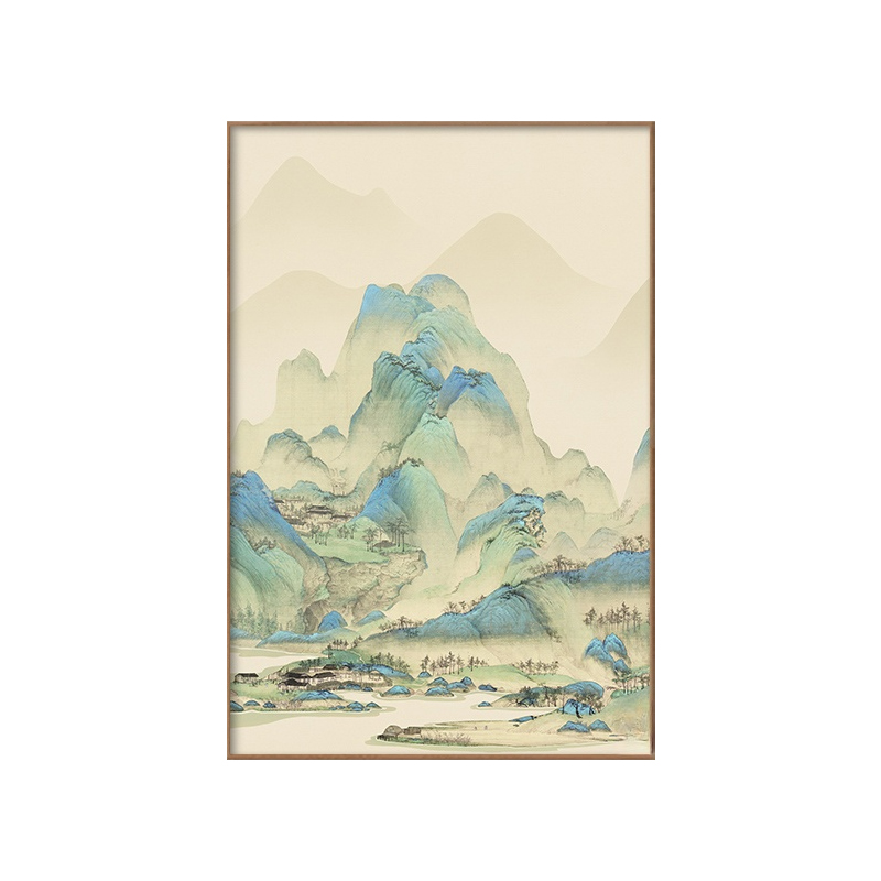 新中式千里江山入户玄关装饰画走廊尽头过道挂画山水国画风景壁画 - 图3