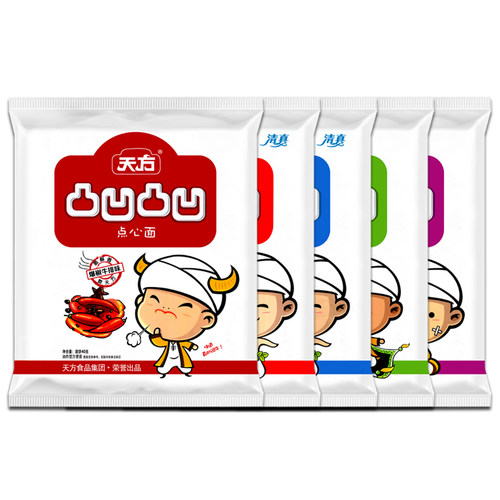 天方凸凹香脆干吃方便面40g*30袋装整箱老款休闲脆零食多口味混装 - 图3