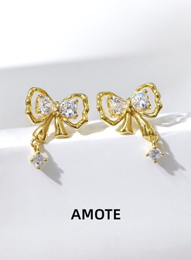 AMOTE蝶恋仙境925银耳钉少女甜美
