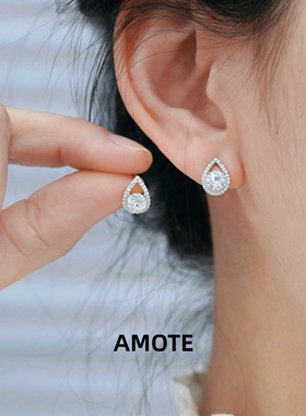 AMOTE水滴925纯银耳钉轻奢高级感