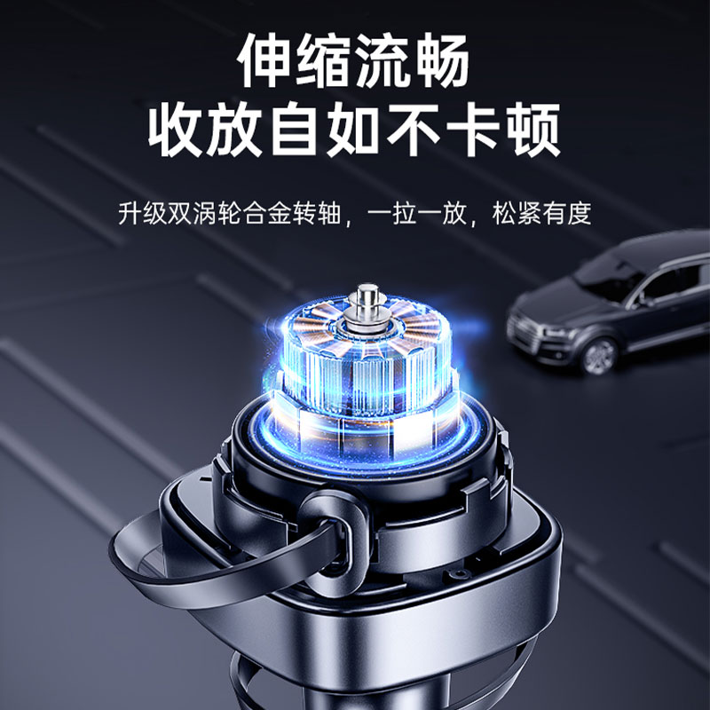 飞利浦车载充电器自带线超快充点烟器转换插头一拖二适用苹果华为