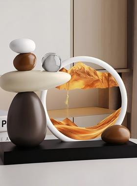 时来运转流沙画轻奢桌面摆件