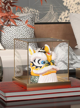 再发现陶瓷新中式客厅醒狮摆件