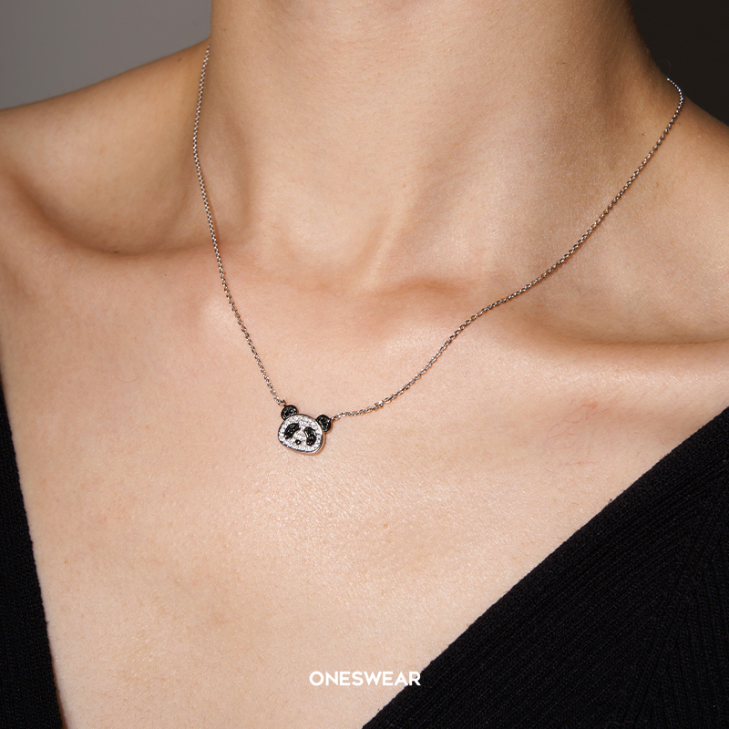 梵誓设计师款熊猫项链女小众设计吊坠原创创意新中式情侣礼物饰品 - 图0