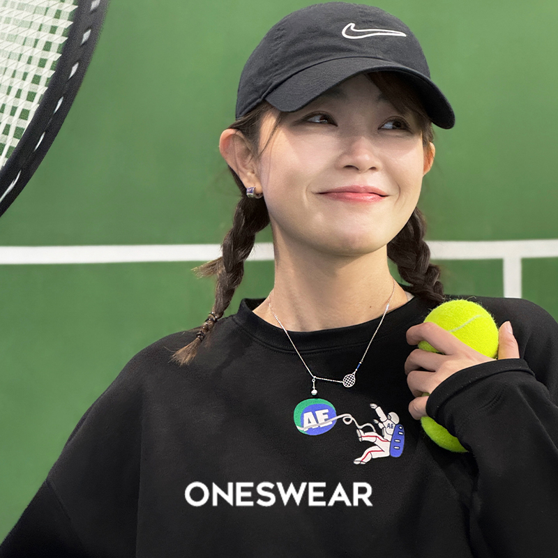 梵誓网球拍项链轻奢小众吊坠女情侣礼物原创设计手链锁骨链银饰