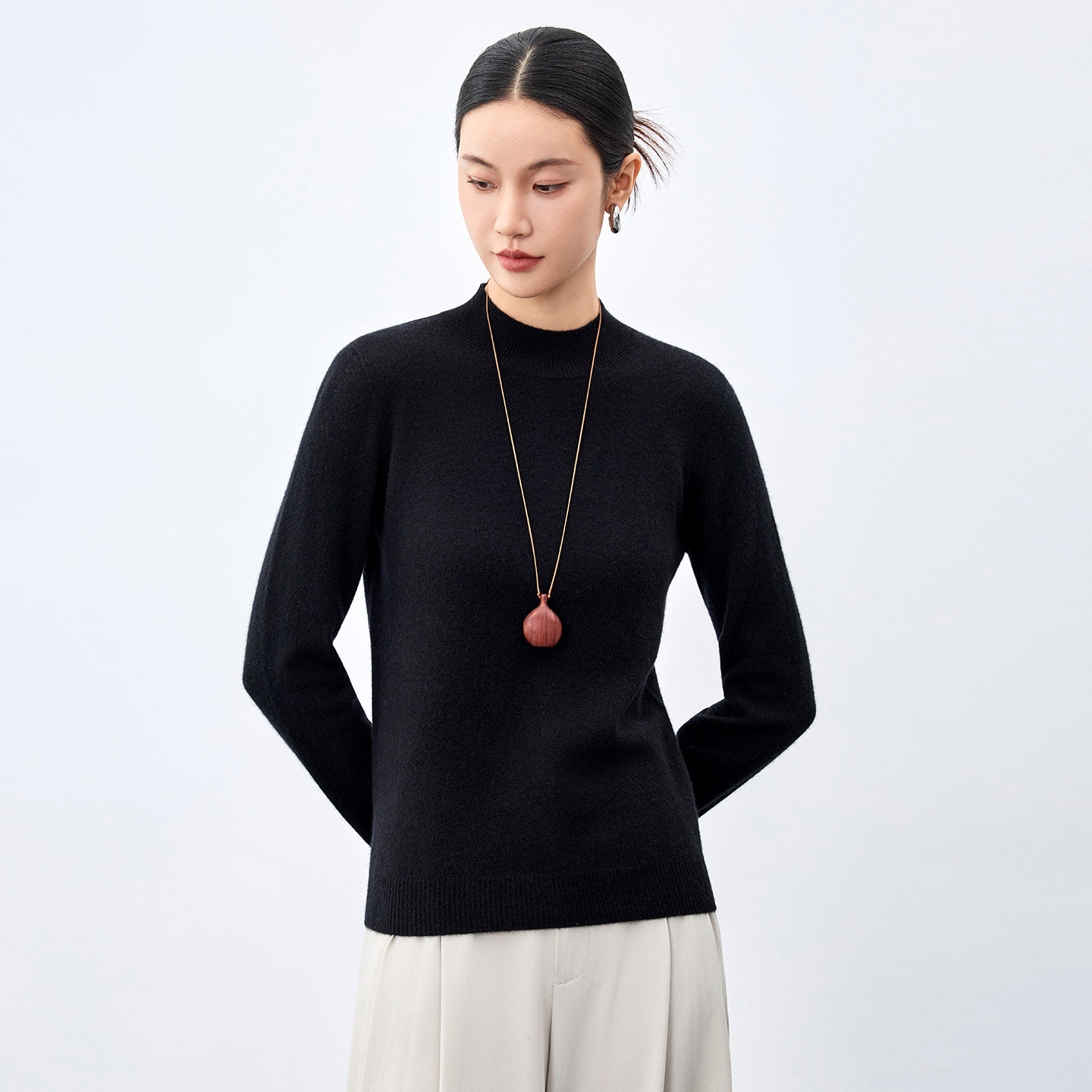 水墨佳人100山羊绒半高领羊绒衫女长袖软糯多色打底衫秋冬针织衫,淘宝优惠券,粉丝福利购,淘宝优惠卷