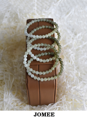 和田玉青海料渐变青白玉手串手链