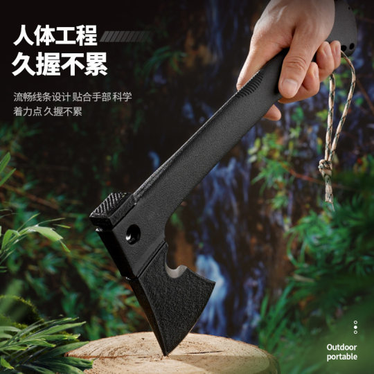 Outdoor self-defense ax, fire ax, field mountaineering hand ax, tactical ax weapon, multi-functional logging ax
