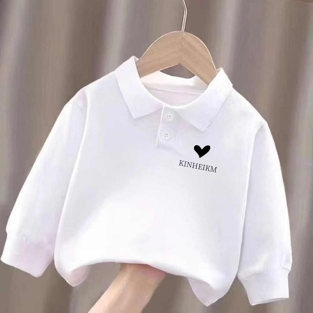 polo领中童纯棉宽松帅气长袖打底衫秋冬儿童加绒洋气翻领童装卫衣