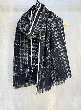 小香风手编山羊绒披肩围脖秋冬男女通用保暖厚实100羊绒围巾