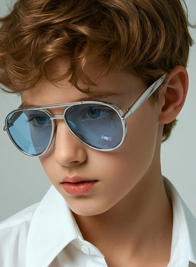 儿童双梁蛤蟆太阳镜户外防晒