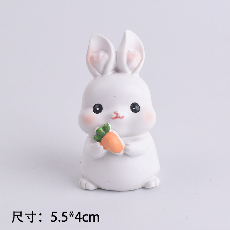 中秋节小兔子生日蛋糕装饰摆件呆萌可爱胡萝卜雨伞背包白色玉兔