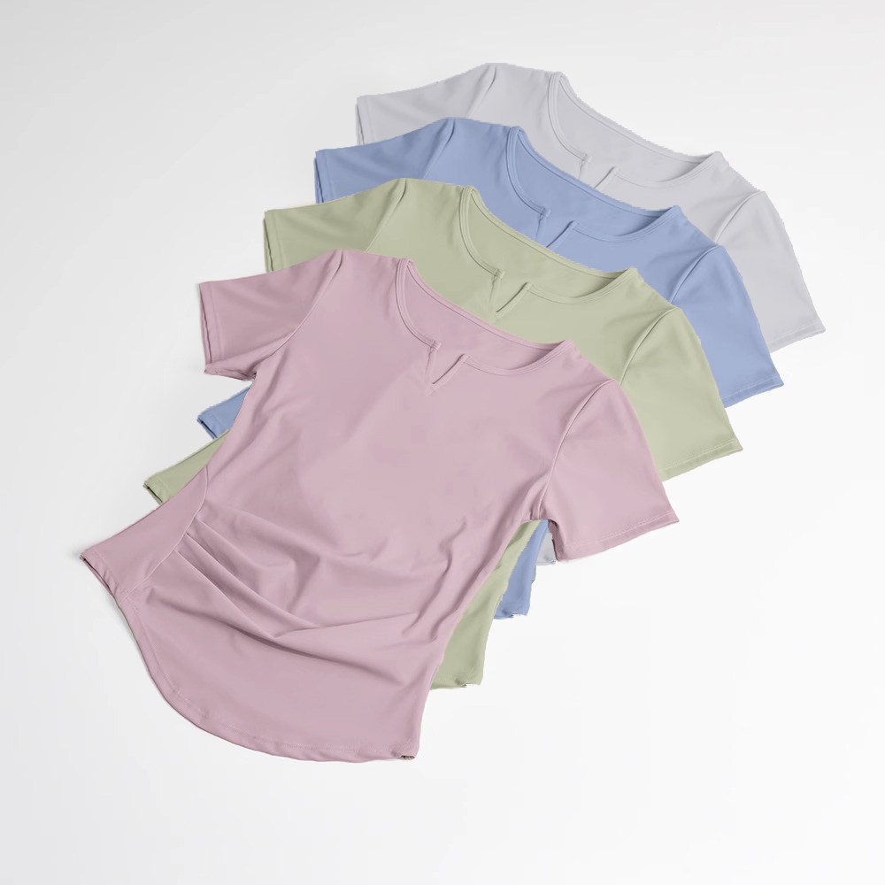 运动瑜伽服上衣女短袖t恤显瘦普拉提跑步训练紧身速干健身衣好看,淘宝优惠券,粉丝福利购,淘宝优惠卷