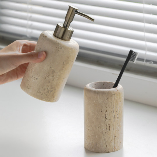 Nordic style natural wabi-sabi yellow travertine