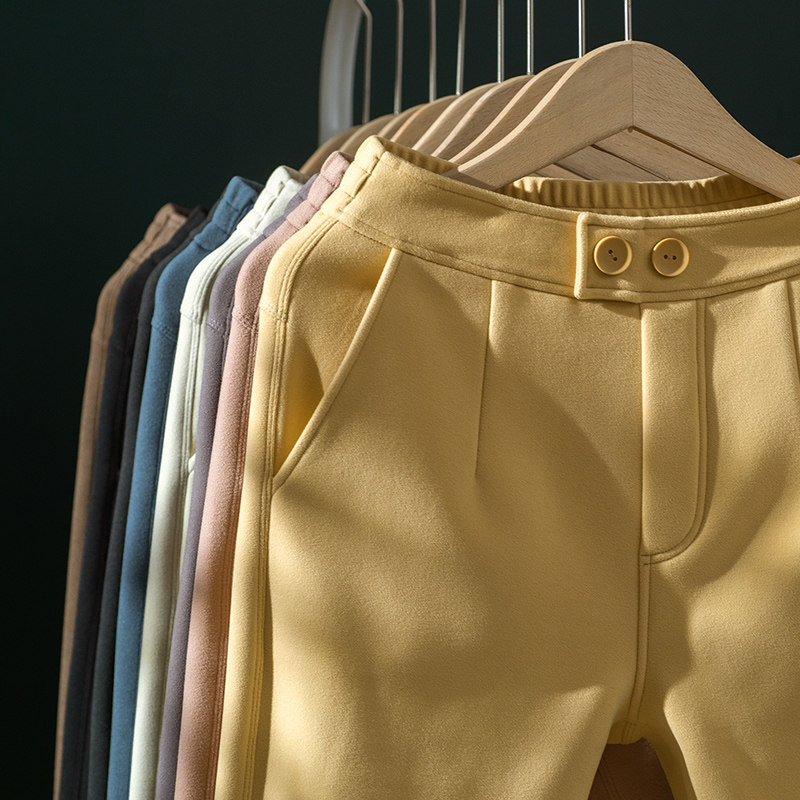 2021秋冬乳木果女裤纯色微小脚裤子 法梦露休闲裤