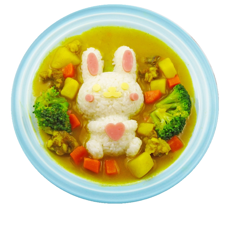 小兔子饭团模具套装儿童米饭磨具DIY盖浇饭咖喱饭卡通宝宝餐工具-图3