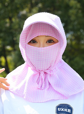 春夏碎花防晒宽檐护颈遮阳帽女款