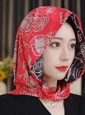 多功能防晒包头丝巾帽女