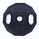 Black rubber-coated two-hole hand-grabbing barbell plate, rubber-coated rubber flying bell hand-grabbed large-hole household weight lifting plate