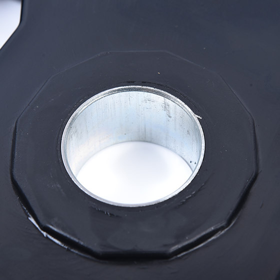 Black rubber-coated two-hole hand-grabbing barbell plate, rubber-coated rubber flying bell hand-grabbed large-hole household weight lifting plate
