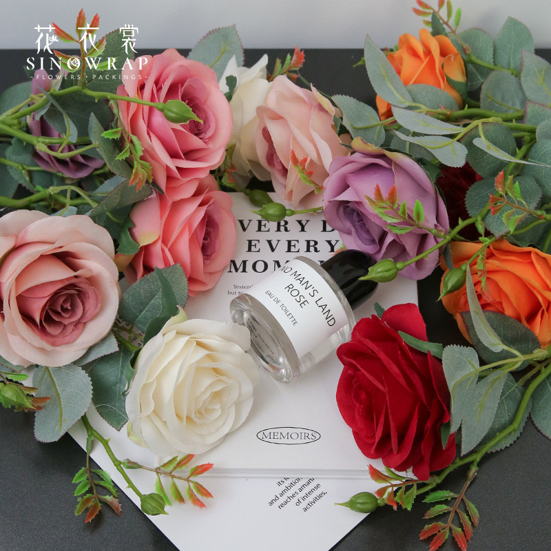 花衣裳 仿真花雪山玫瑰年宵花花盒diy家居摆件情人节礼物花店资材