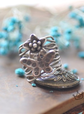 泰国清迈风手工编制蝴蝶花朵戒指