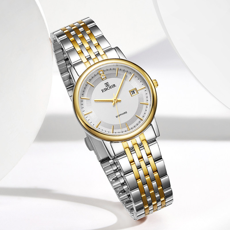 依波表手表男女表情侣款日历正品石英表女防水男士腕表5669