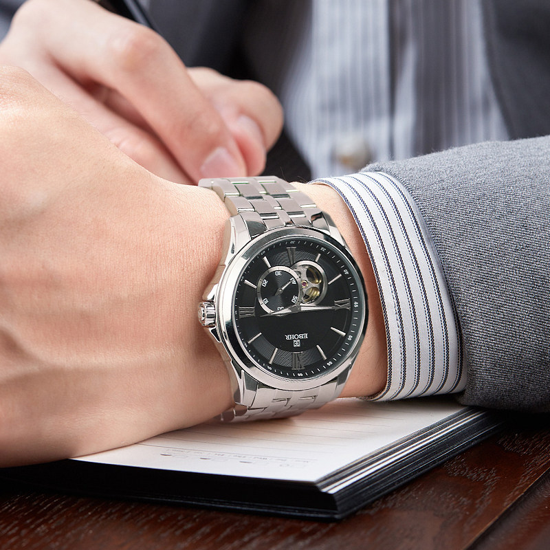 依波表手表男正品防水镂空全自动机械表机芯男表5066