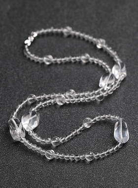 天然水晶锁骨链女透明项链