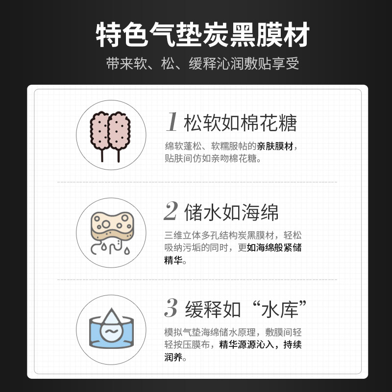 膜法世家官方旗舰店膜法世家嫩白保湿补水黑面膜5片美白嫩肤水润补水提亮肤色正品2